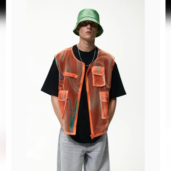 Zara Other - STRUCTURED MESH VEST ZARA Orange